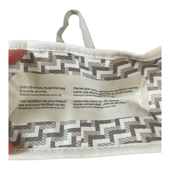 Lululemon Athletica Reusable Tote Bag Small Grey And Cream - Picture 8 of 9